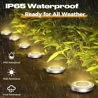 Solar Waterproof Ground Lights (Pack of 4)